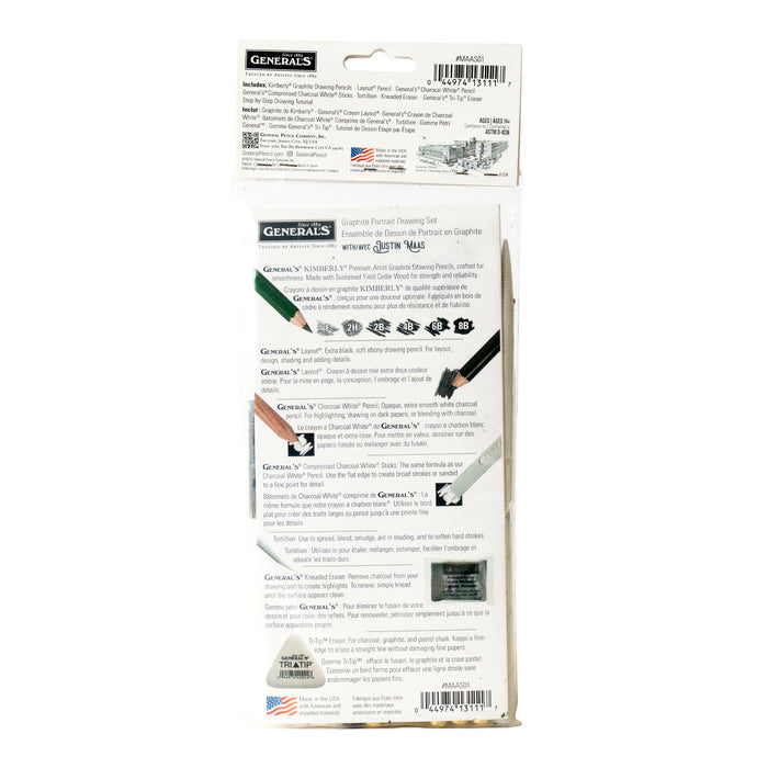 General Pencil Graphite Portrait Drawing Set with Justin Maas