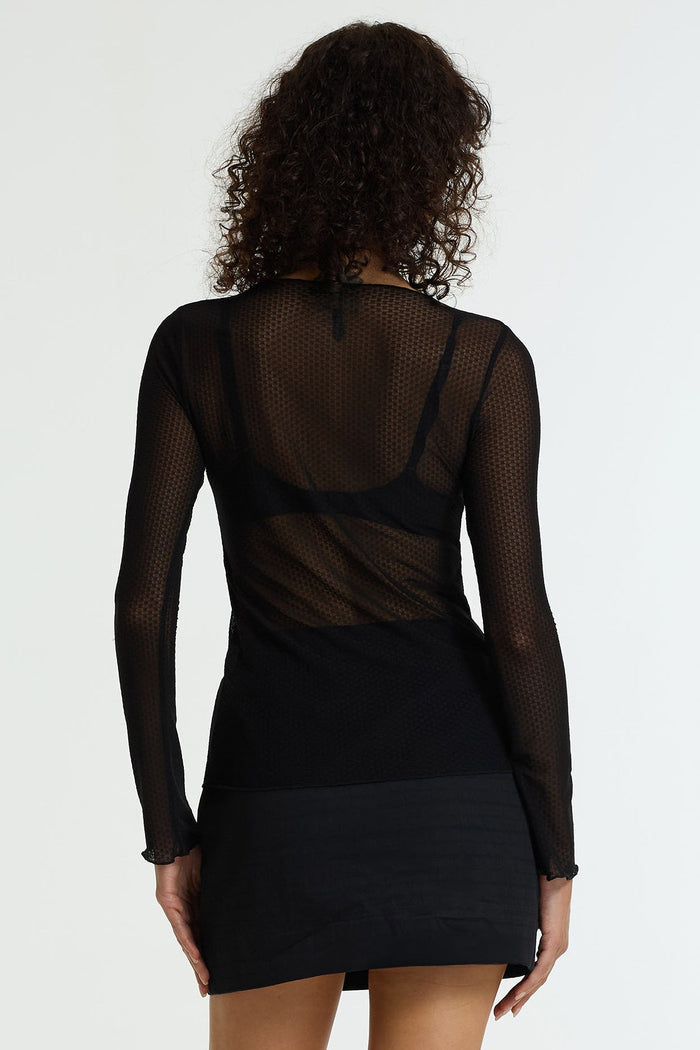 Gigi Black Eclipse Lace LS Top
