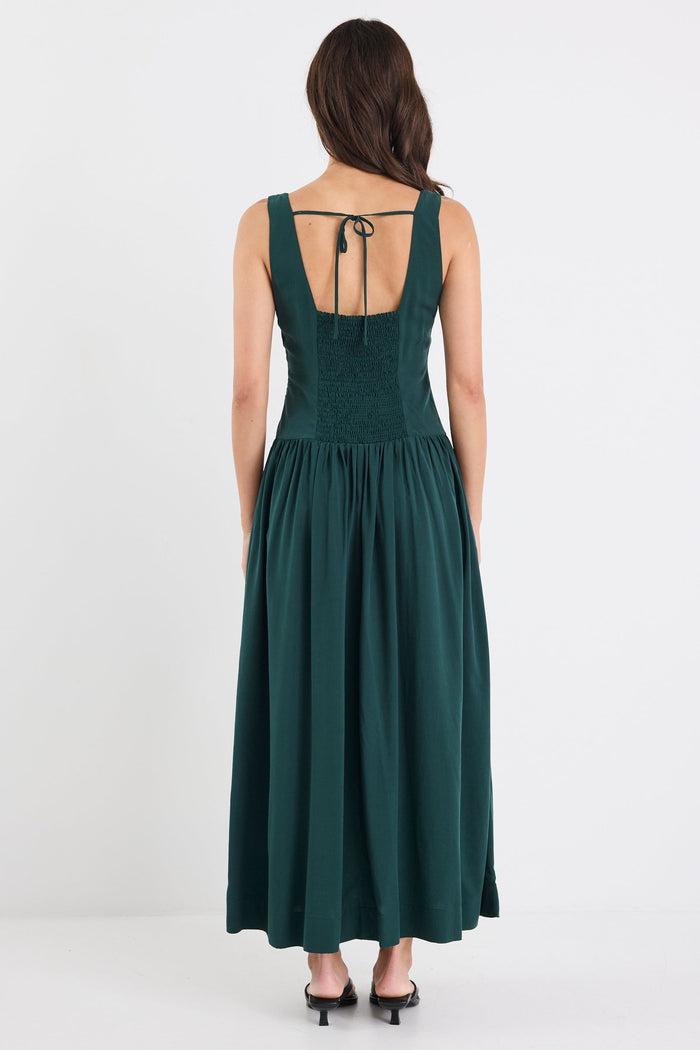 Gilded Forest Sleeveless Square Neck Maxi Dress