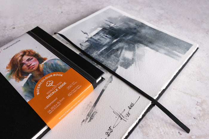 Hahnemühle® Deckled Edge Watercolour Book 100% Cotton 5.5" x 5.5" - Square