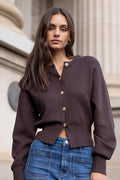 Hallmark Chocolate Crewneck Cardigan