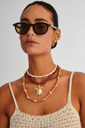 Heart Throb Black Brown Mono Lens Round Sunglasses