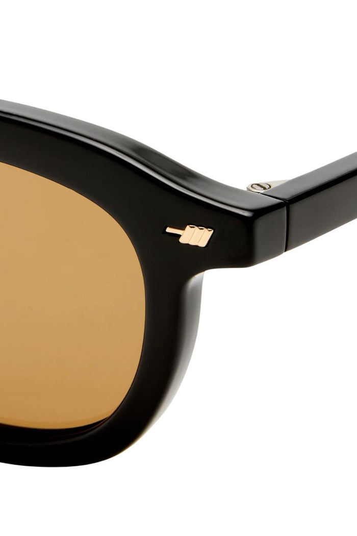 Heart Throb Black Brown Mono Lens Round Sunglasses