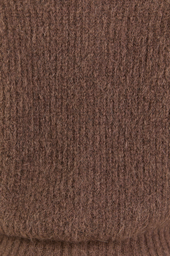 Close-up of brown textured fabric