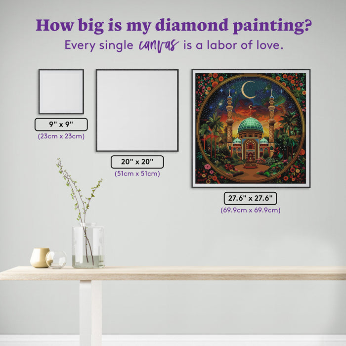 Diamond Painting Holy Night Glow 27.6" x 27.6" (69.9cm x 69.9cm) / Square with 80 Colors including 2 ABs and 1 Frosted Diamond and 5 Fairy Dust Diamonds / 78,961