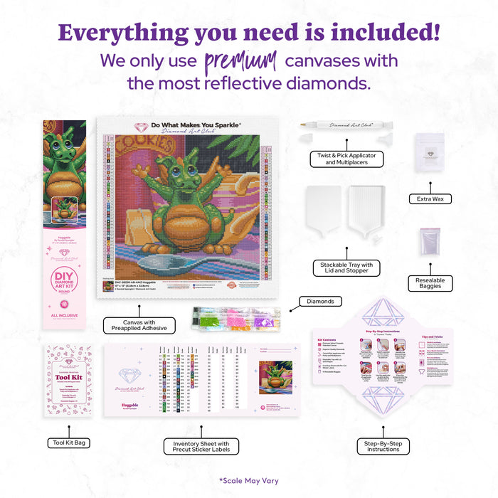 Diamond Painting Huggable 13" x 13" (32.8cm x 32.8cm) / Round with 44 Colors including 2 ABs / 13,689