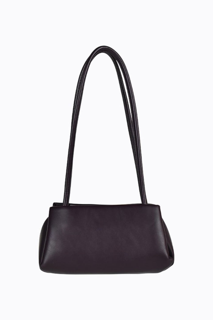 Idris Chocolate Vegan Leather Gold Hardware Shoulder Bag