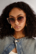 Incantation Sand Clear Round Khaki Lens Sunglasses