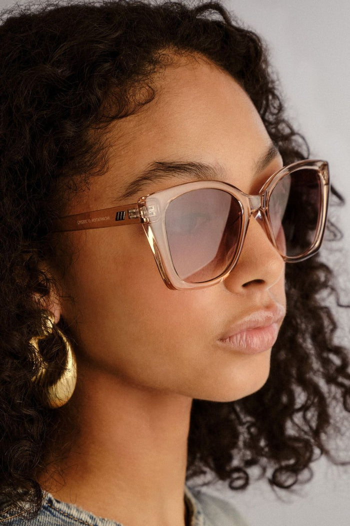 Incantation Sand Clear Round Khaki Lens Sunglasses