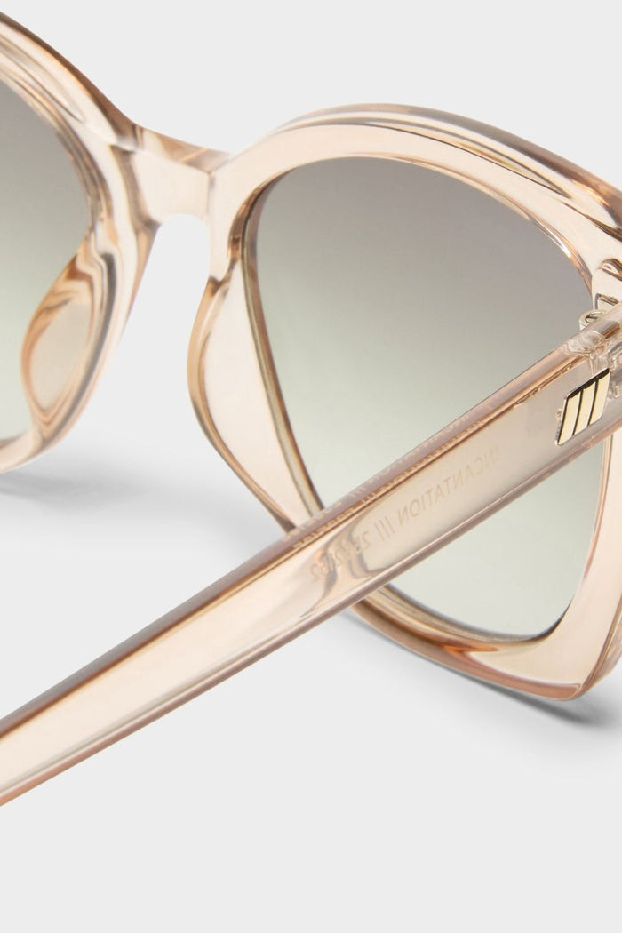Incantation Sand Clear Round Khaki Lens Sunglasses