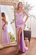 IRIDESCENT FITTED GOWN WITH EMBELLISHED DETAILS
