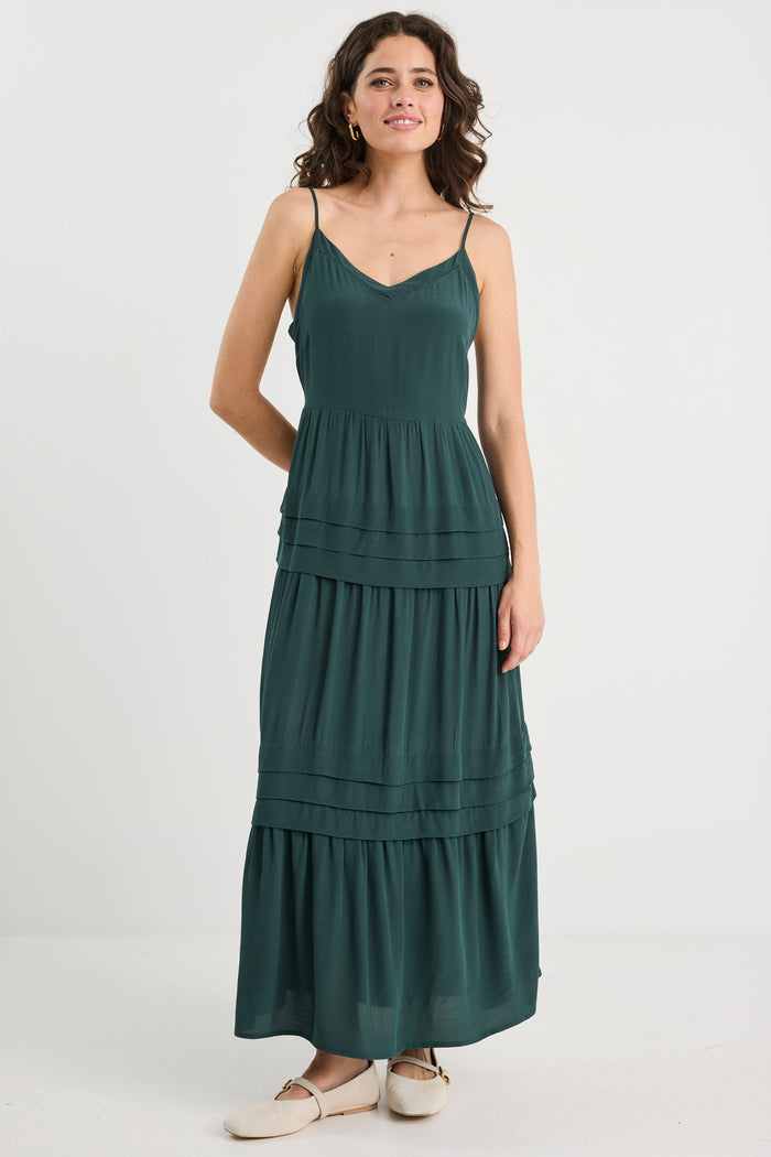 Iris Forest Strappy Maxi Dress