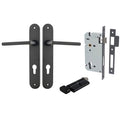 Iver Baltimore Lever Oval Backplate Entrance Kit with High Security Lock Matte Black 12726KENTR60KT - The Blue Space