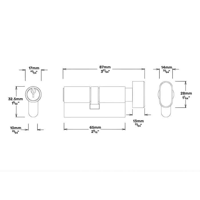 Key Thumb Iver Baltimore Lever Oval Backplate Entrance Kit with High Security Lock Matte Black 12726KENTR60KT - The Blue Space