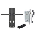 Iver Baltimore Lever Rectangular Backplate Entrance Kit with High Security Lock Matte Black 12702KENTR60KT - The Blue Space
