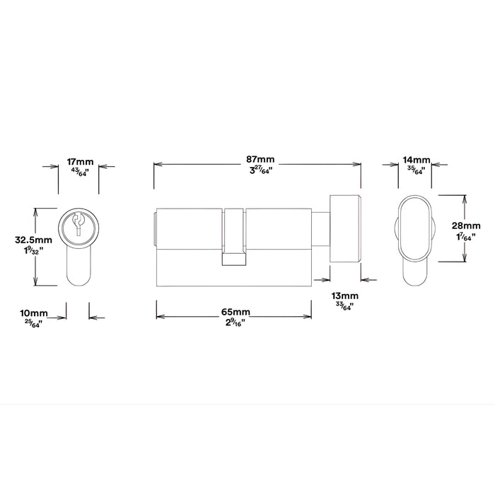 Key Thumb Iver Baltimore Lever Rectangular Backplate Entrance Kit with High Security Lock Matte Black 12702KENTR60KT - The Blue Space