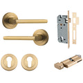 Iver Baltimore Lever Round Rose Entrance Kit with Separate High Security Lock Brushed Brass 9365KENTR60KT - The Blue Space