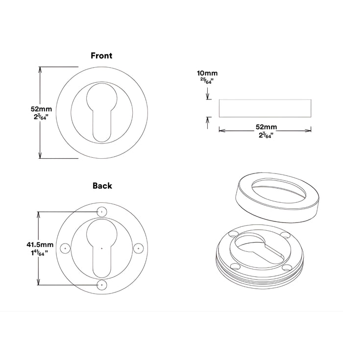 Round Rose Iver Baltimore Lever Round Rose Entrance Kit with Separate High Security Lock Brushed Brass 9365KENTR60KT - The Blue Space