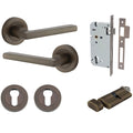Iver Baltimore Lever Round Rose Entrance Kit with Separate High Security Lock Signature Brass 9211KENTR60KT - The Blue Space