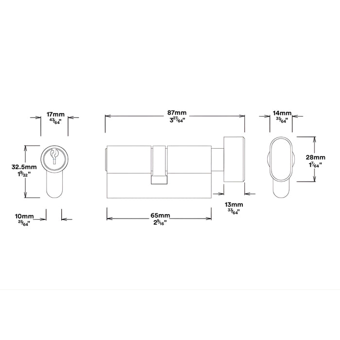 Key Thumb Iver Baltimore Lever Round Rose Entrance Kit with Separate High Security Lock Signature Brass 9211KENTR60KT - The Blue Space