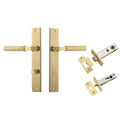 Iver Brunswick Lever Rectangular Backplate Privacy Kit Brushed Gold  16252KPRIV60 - The Blue Space