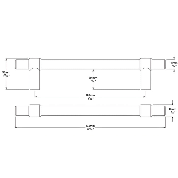 Line Drawing Iver Helsinki 128mm Cabinet Pull Handle Brushed Brass 21006 - The Blue Space