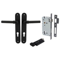 Iver Helsinki Lever Oval Backplate Entrance Kit with High Security Lock Matte Black 12900KENTR60KT - The Blue Space