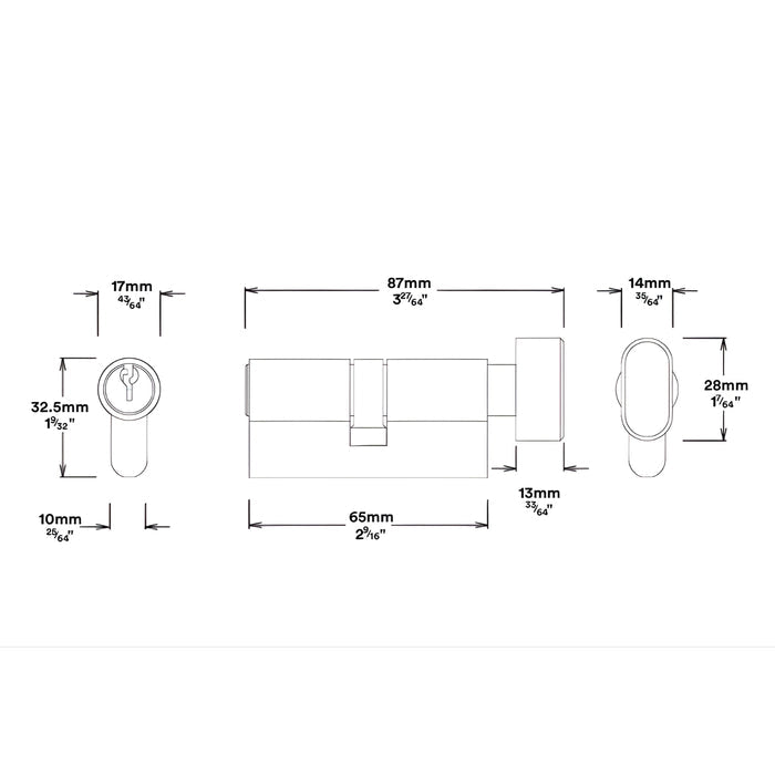 Key Thumb Iver Helsinki Lever Oval Backplate Entrance Kit with High Security Lock Matte Black 12900KENTR60KT - The Blue Space