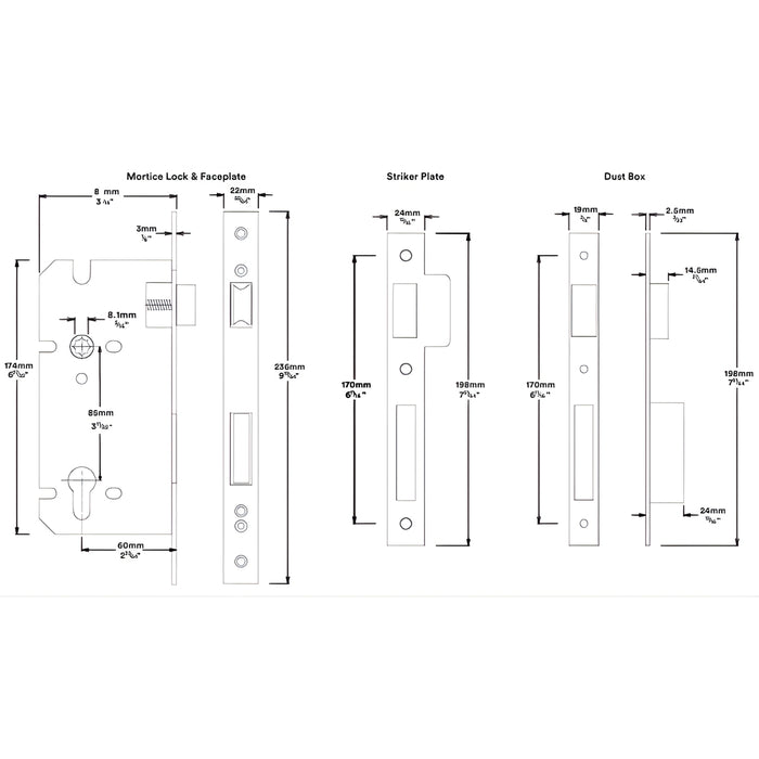 Mortice Lock Iver Helsinki Lever Oval Backplate Entrance Kit with High Security Lock Signature Brass 10900KENTR60KT - The Blue Space