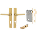 Iver Helsinki Lever Rectangular Backplate Entrance Kit with High Security Lock Brushed Gold PVD 16396KENTR60KT - The Blue Space