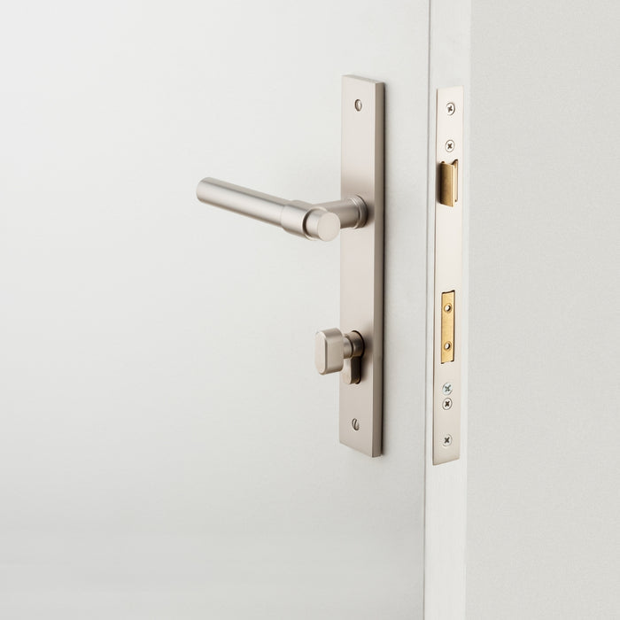Lifestyle Iver Helsinki Lever Rectangular Backplate Entrance Kit with High Security Lock Satin Nickel 14896KENTR60KT - The Blue Space