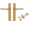 Iver Helsinki Lever Rectangular Backplate Passage Kit Brushed Brass 15396KPASS60 - The Blue Space