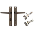Iver Helsinki Lever Rectangular Backplate Privacy Kit with Privacy Turn Signature Brass 10896KPRIV60 - The Blue Space