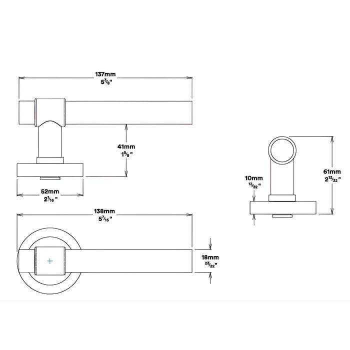 Line Drawing Iver Helsink Lever Round Rose Passage Kit Brushed Gold PVD 16626KPASS60 - The Blue Space