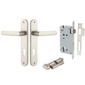 Iver Osaka Lever Oval Backplate Entrance Kit with High Security Lock Satin Nickel 14864KENTR60KT - The Blue Space