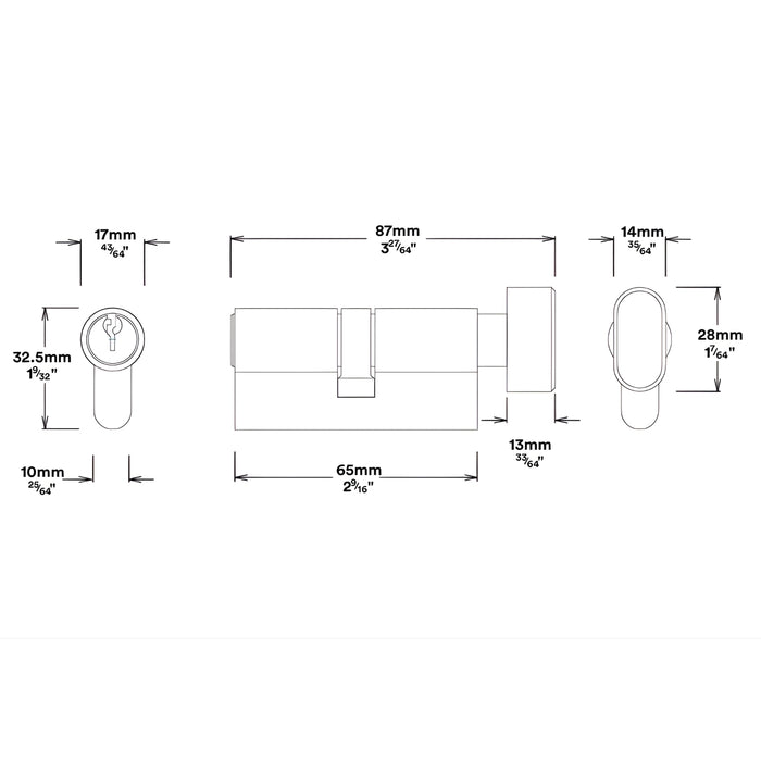 Key Thumb Iver Osaka Lever Oval Backplate Entrance Kit with High Security Lock Satin Nickel 14864KENTR60KT - The Blue Space