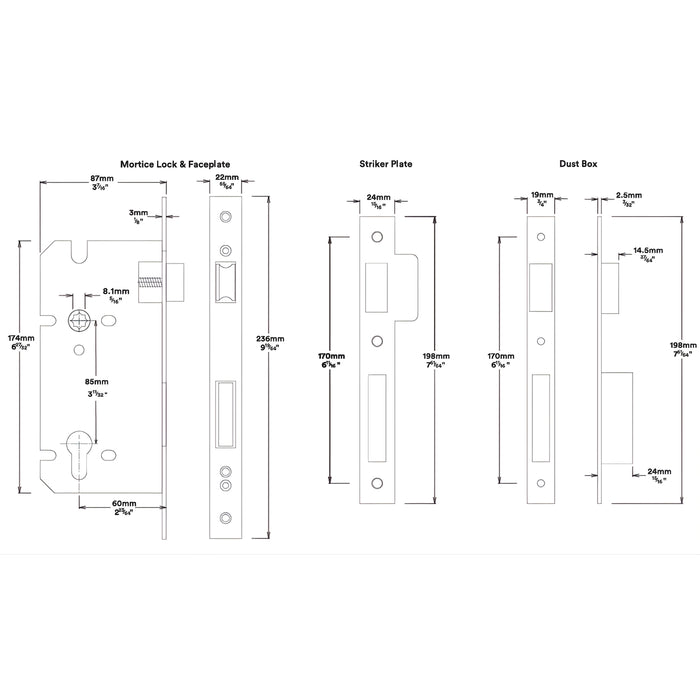 Mortice Lock Iver Osaka Lever Oval Backplate Entrance Kit with High Security Lock Satin Nickel 14864KENTR60KT - The Blue Space