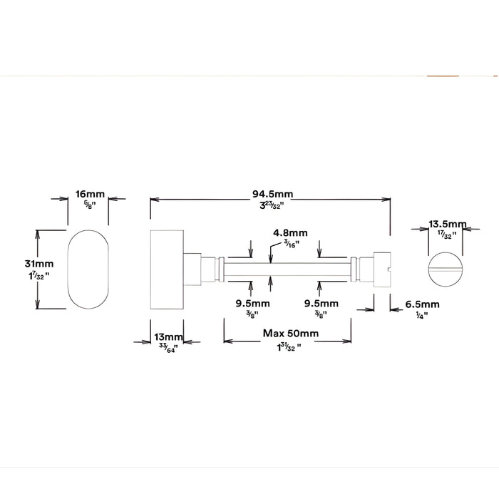 Adaptor Iver Osaka Lever Oval Backplate Privacy Kit with Privacy Turn Satin Nickel 14864KPRIV60 - The Blue Space