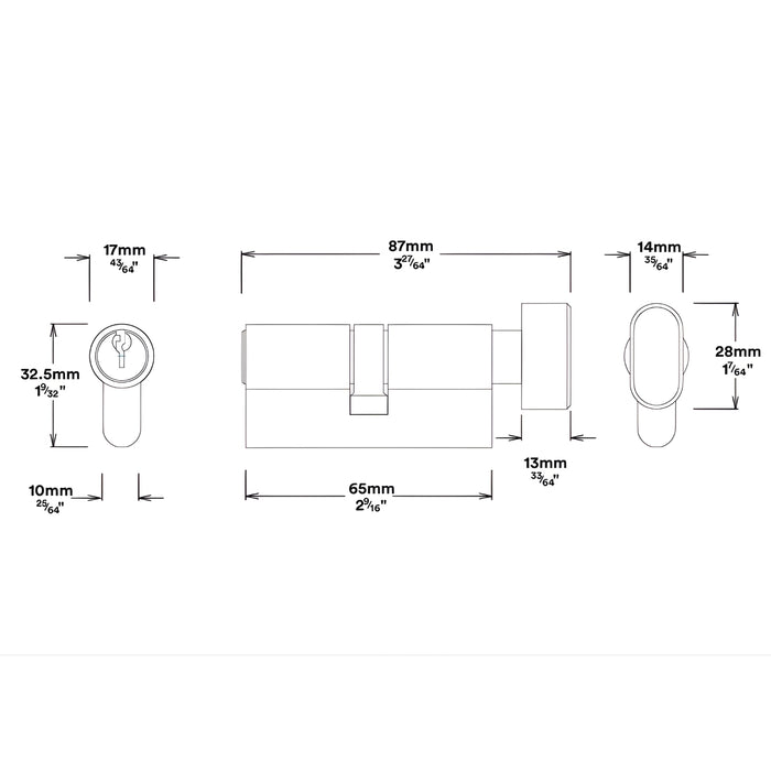 Key Thumb Iver Osaka Lever Rectangular Backplate Entrance Kit with High Security Lock Signature Brass 10860KENTR60KT - The Blue Space
