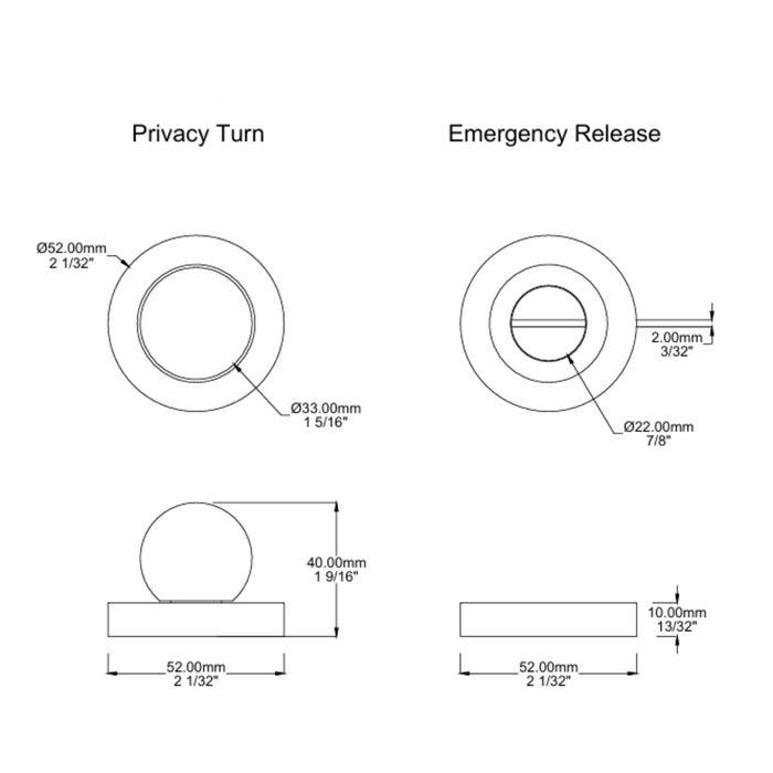 Privacy Turn Iver Puerto Lever Round Rose Privacy Kit with Separate Privacy Turn Signature Brass 24002KPRIV60 - The Blue Space