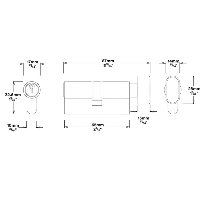Key Thumb Iver Sarlat Lever Oval Backplate Entrance Kit with High Security Lock Satin Nickel 14724KENTR60KT - The Blue Space