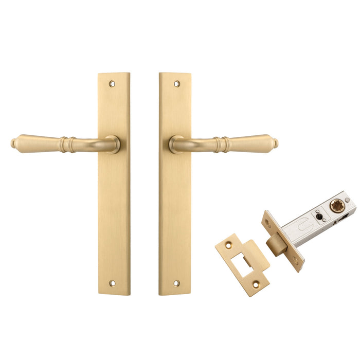 Iver Sarlat Lever Rectangular Backplate Passage Kit Brushed Brass 15200KPASS60 - The Blue Space
