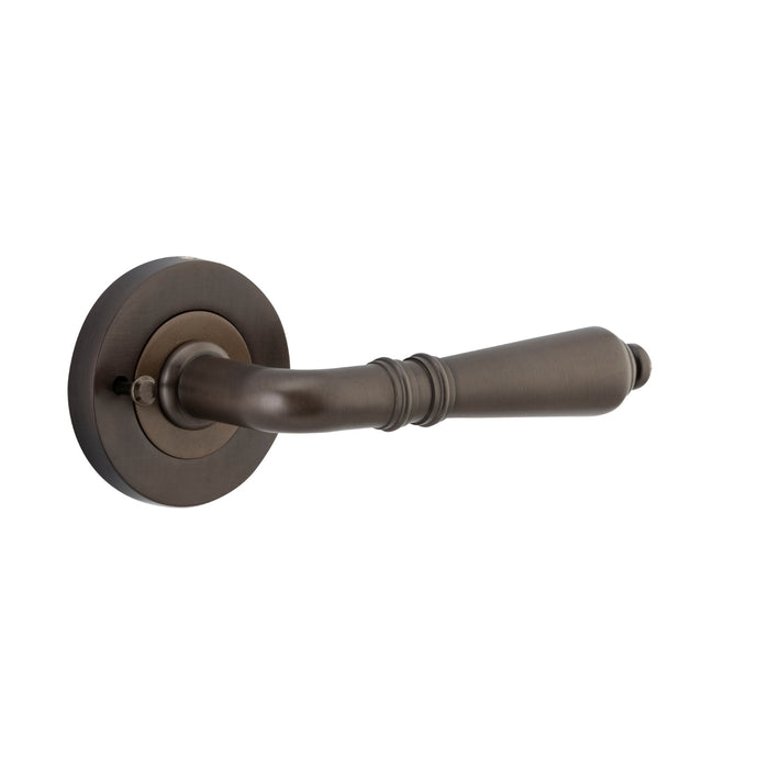 Single Iver Sarlat Lever Round Rose (Inbuilt Privacy) Signature Brass 9201KIBPRIV60 - The Blue Space