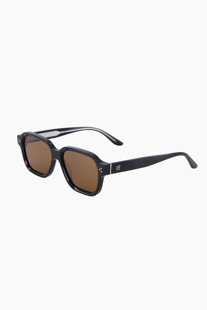 Jamie Black Rounded Brown Lens Sunglasses