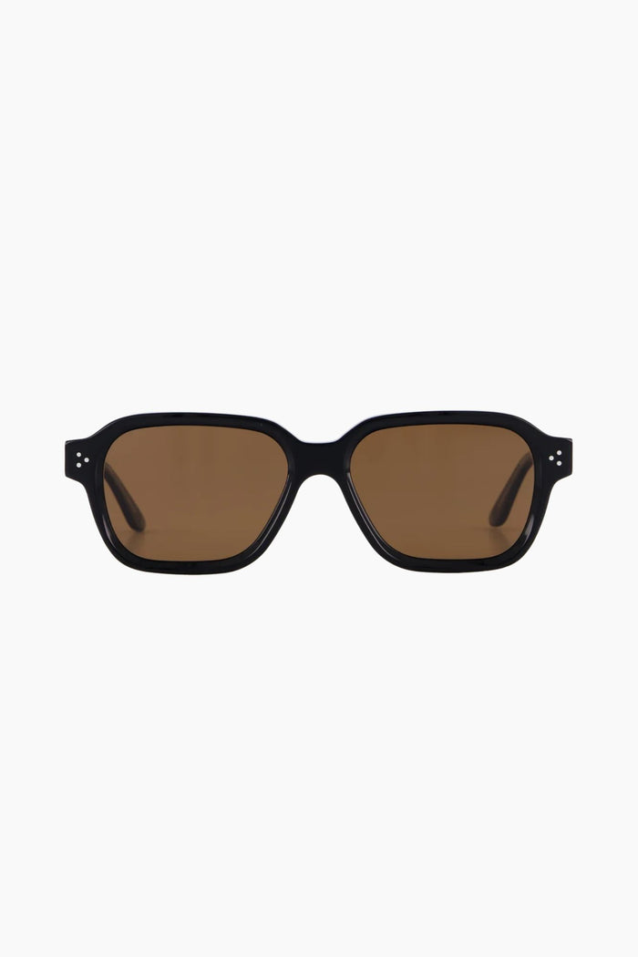 Jamie Black Rounded Brown Lens Sunglasses