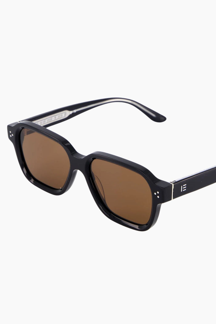Jamie Black Rounded Brown Lens Sunglasses