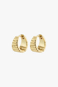 Jemma Gold Plated Textured Hoop Earrings ACC Jewellery Pilgrim