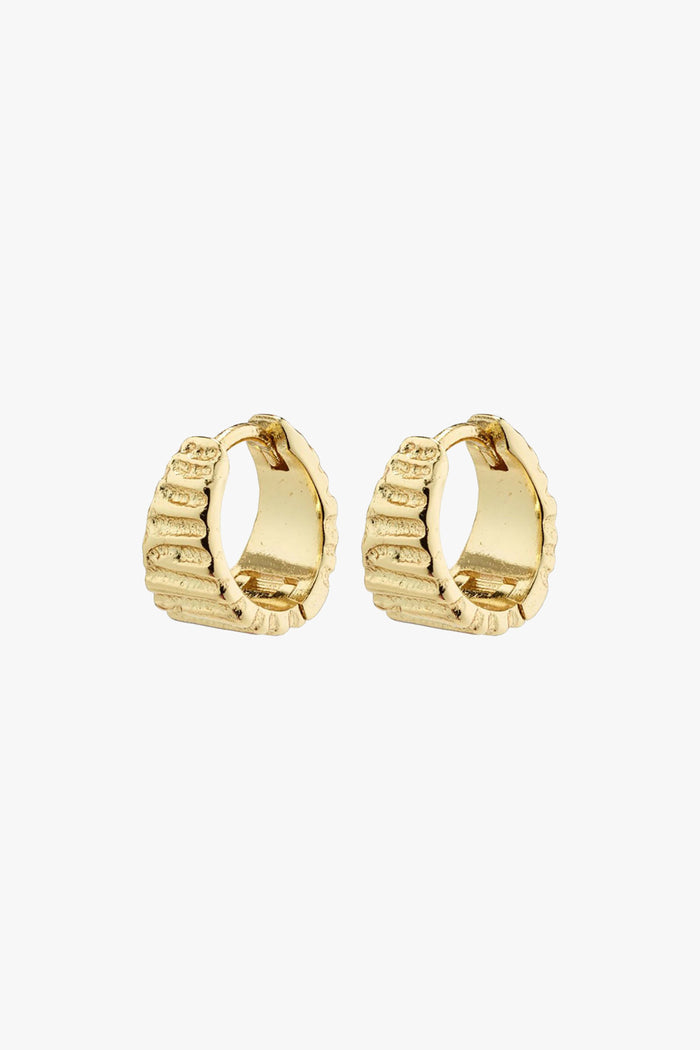 Jemma Gold Plated Textured Hoop Earrings ACC Jewellery Pilgrim