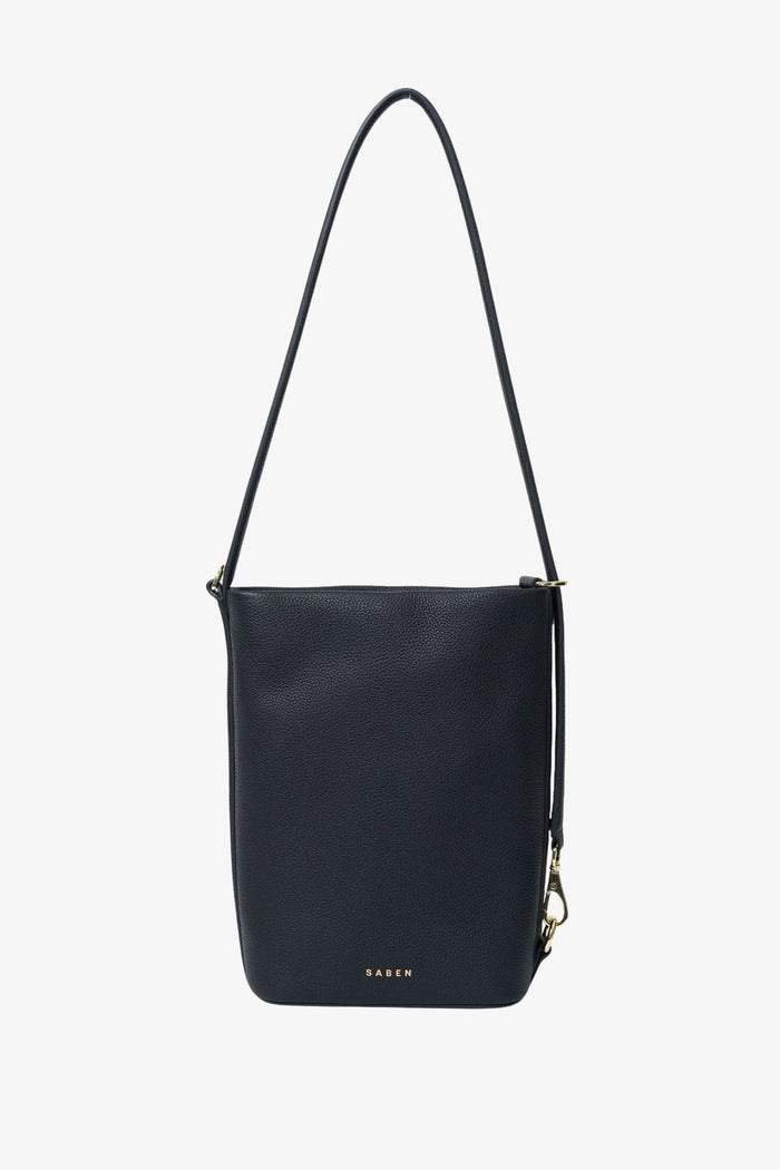 black bucket bag