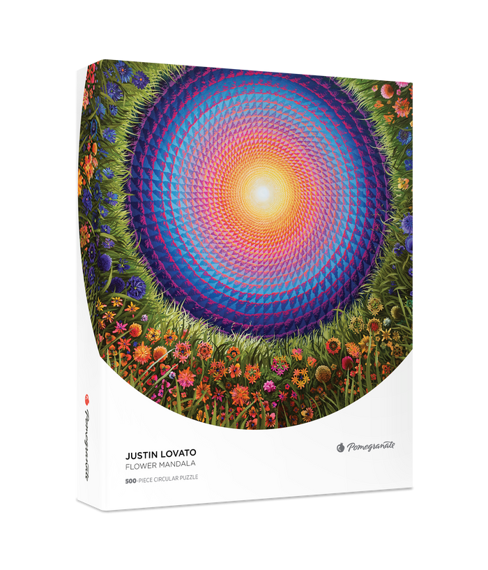 Justin Lovato: Flower Mandala 500-Piece Circular Jigsaw Puzzle - Clearance